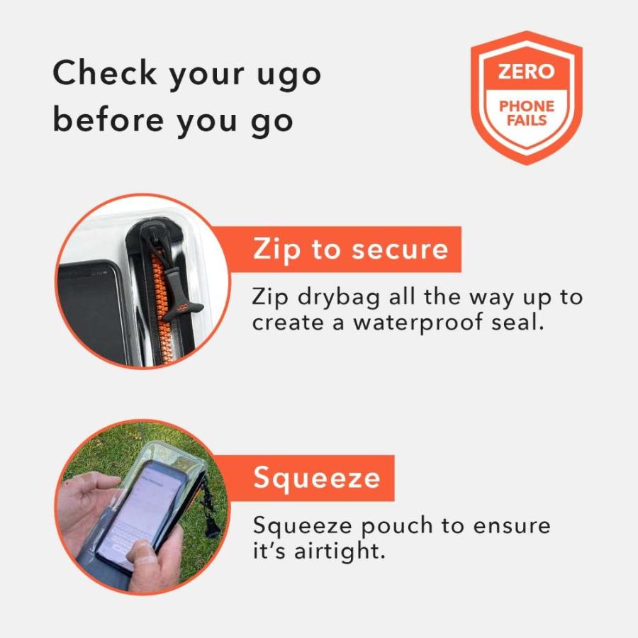 ugo wear 防水電話ケース - 携帯電話用ユニバーサルフローティングドライバッグ - クリア保護ポーチ - タッチスクリーン対応 - スリムシグ｜tactshop｜02