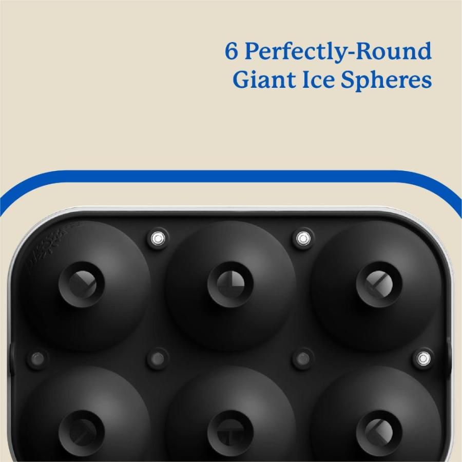 Samuelworld 大型球体氷型 蓋付き 6 x 2.5インチ アイスボール BPAフリー 簡単に充填できる丸型シリコンアイストレイ 完璧な球形ク｜tactshop｜04
