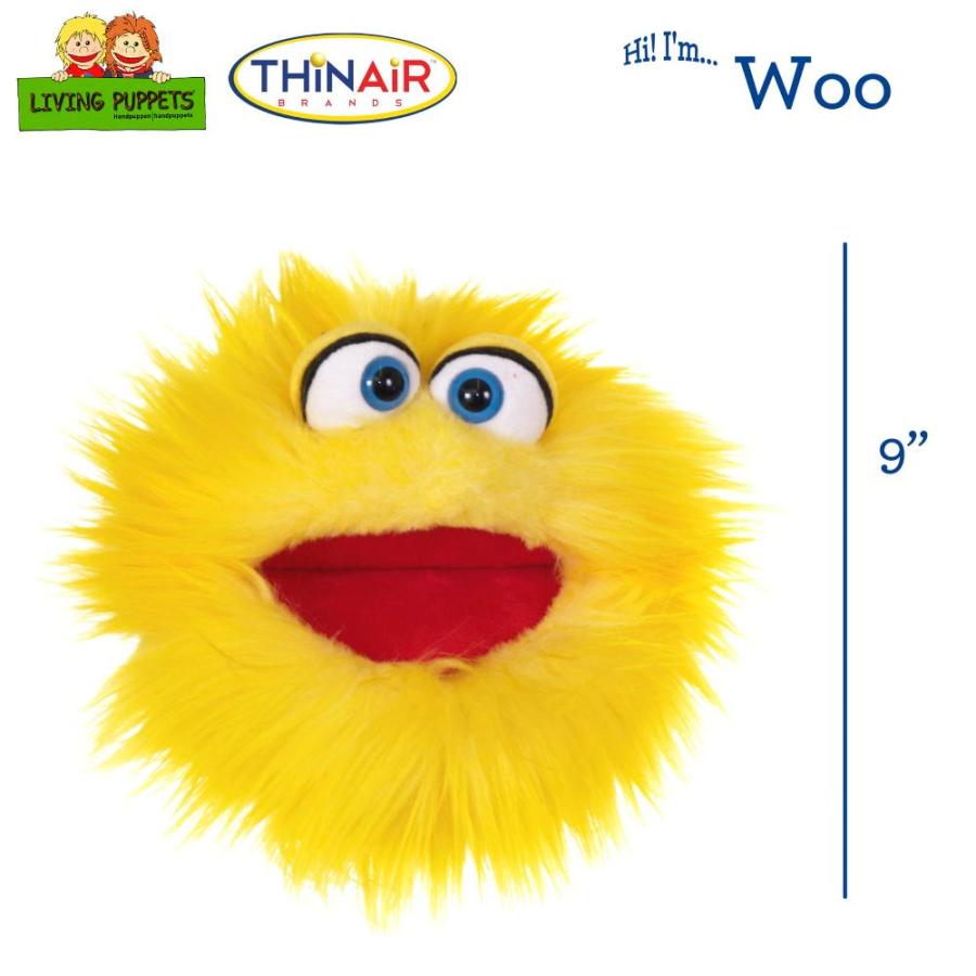 Living Puppets - Woo The 9-Inch Yellow Friendly Monster, Plush Hand Puppet｜tactshop｜02