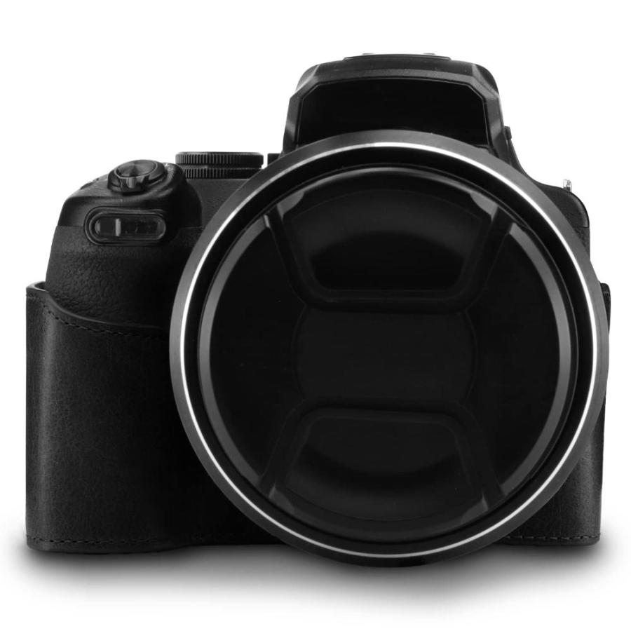MegaGear Nikon Coolpix P1000 Ever Ready(エヴァーレディー) レザー カメラ ハーフ ケース＆ストラップ バッテ｜tactshop｜04
