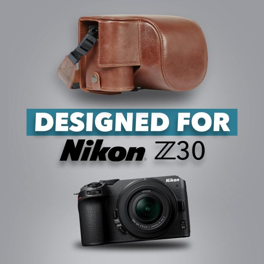 MegaGear Ever Ready 本革カメラケース Nikon Z30 (16-50mm) 対応 (ブラウン)｜tactshop｜04