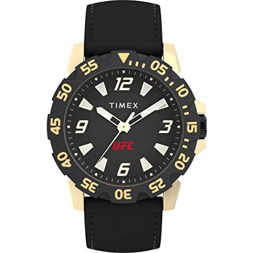 Timex UFC メンズ チャンプ 42mm 腕時計 - ブラックストラップ 