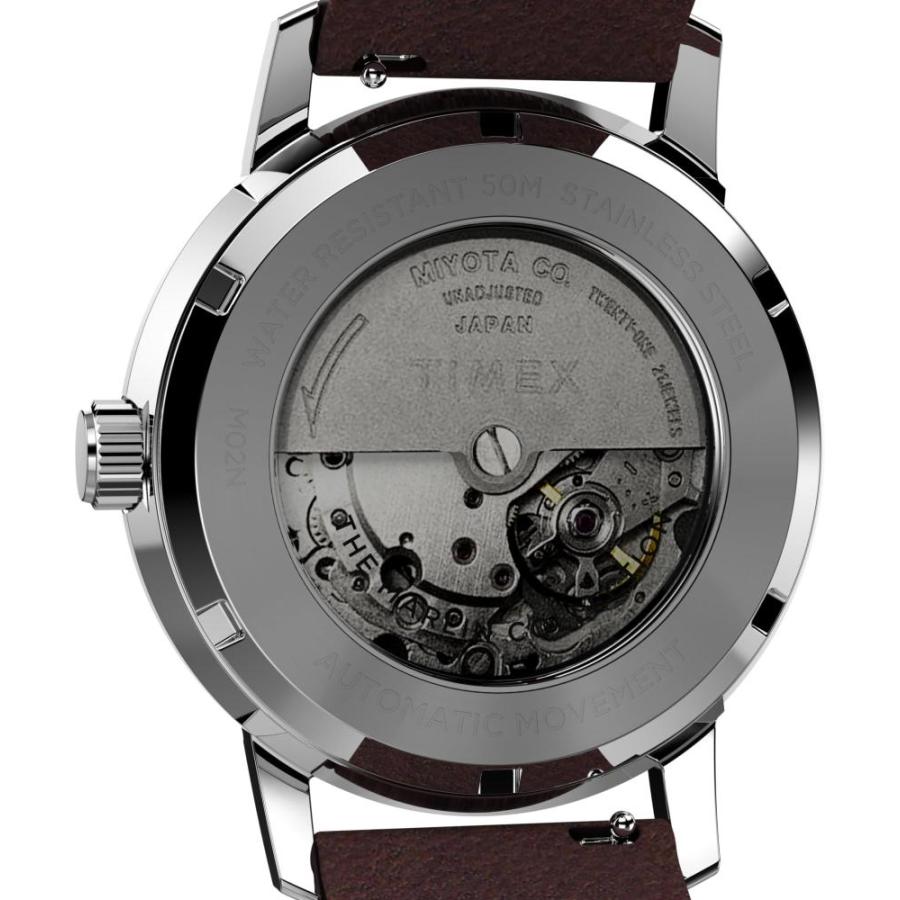 Timex メンズ マーリン 自動巻き 40mm 腕時計 - ブラウンストラップ ピンクダイヤル ステンレススチールケース, ブラウン｜tactshop｜04