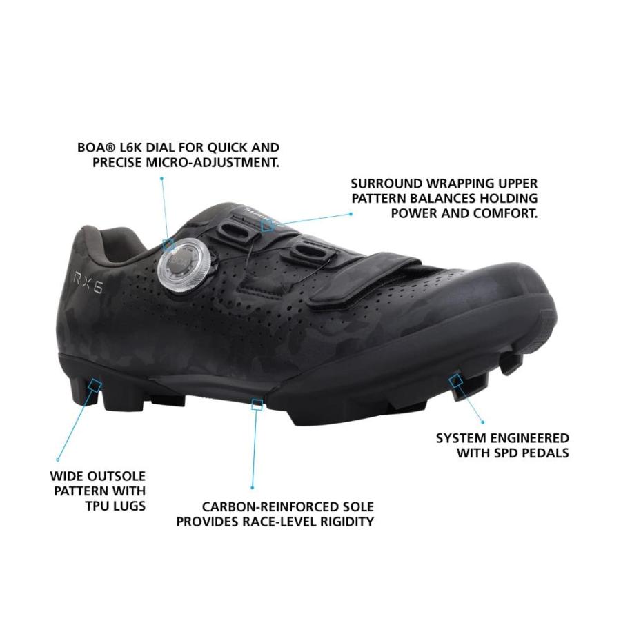 SHIMANO SH-RX600 Men’s Versatile Gravel Cycling Shoe, Black, 12-12.5 Men (E｜tactshop｜02