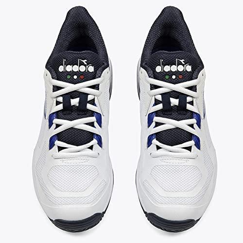 Diadora Men's Trofeo 2 All Ground Pickleball Shoes (White/Surf The Web/Blue｜tactshop｜03