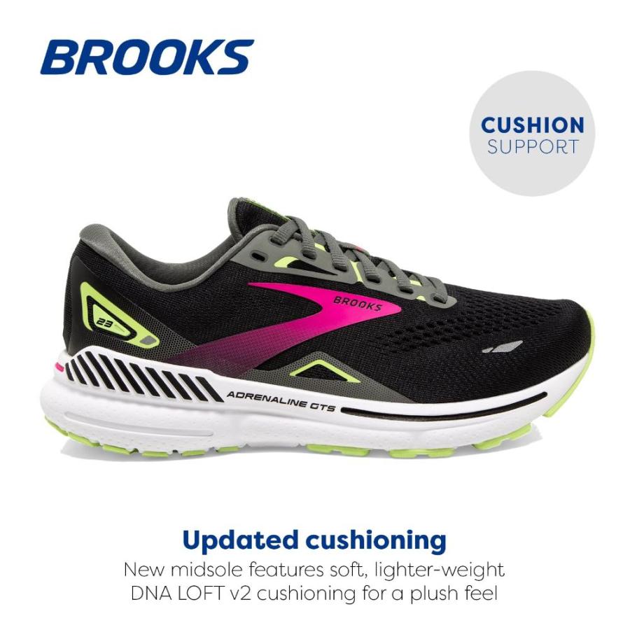 Brooks Women’s Adrenaline GTS 23 Supportive Running Shoe - Grey/Black/Purpl｜tactshop｜02