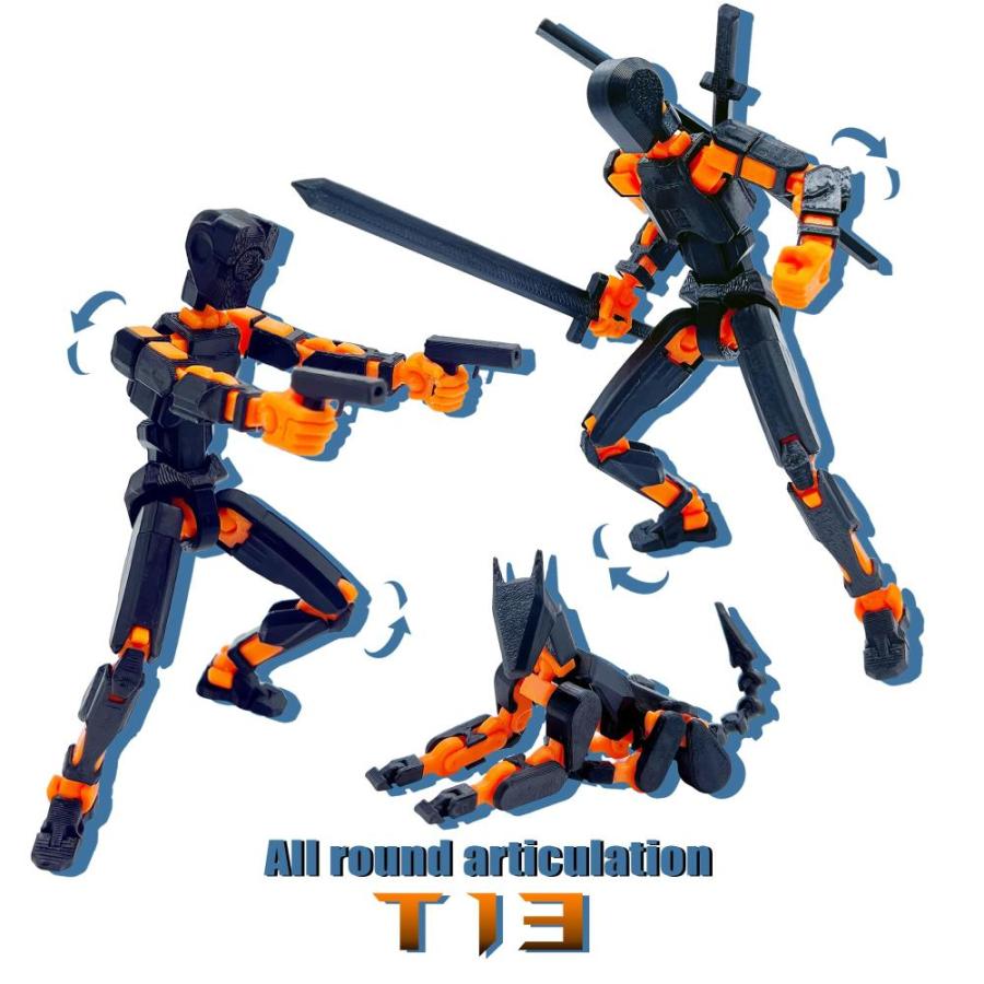 組立完了T13 アクションフィギュアセット 3Dプリントトイロボ13 組立完了T13 アクションフィギュアセット 3Dプリントトイロボ13