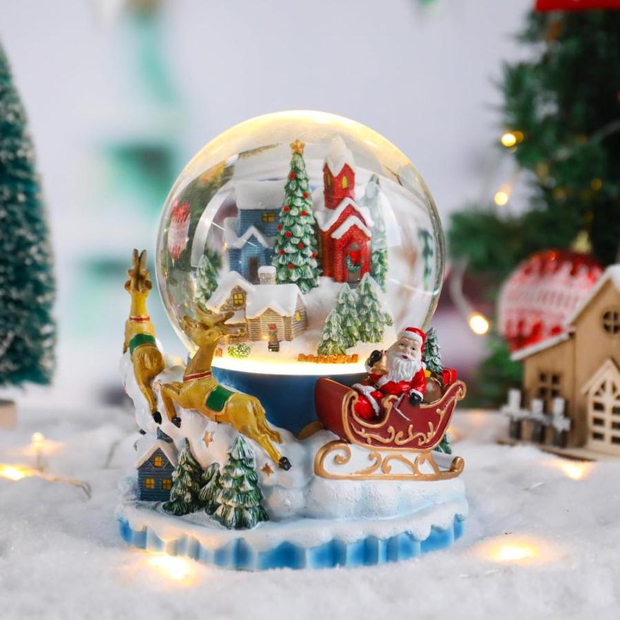 クリスマススノードーム サンタトナカイ スノーグローブ 8曲 色 クリスマススノードーム サンタトナカイ スノーグローブ 8曲 色