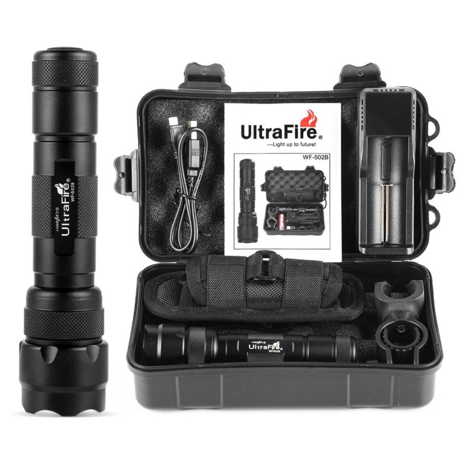 ULTRAFIRE WF-502B LED Tactical Flashlight, 5 Modes 1000 High Lumens ...
