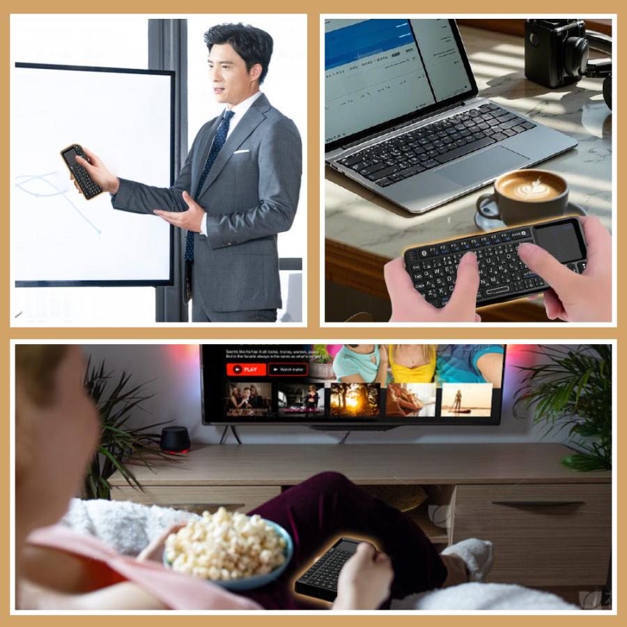 ミニ キーボード bluetooth JIS配列 ワイヤレス 2.4GHz タッチパッド搭載 LEDライト付き マウスセット一体型 Bluetoothドングル付属 USBレシーバー付き |  | 14