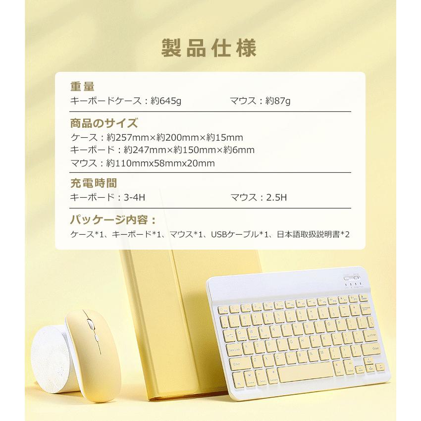 iPad キーボード ケース+Bluetoothマウス2点セット iPad A16 第11世代 第10世代 第9世代 10.2インチ iPad Air 11インチ M3 M2 iPad Pro 11インチ M5 M4 | EWIN | 25