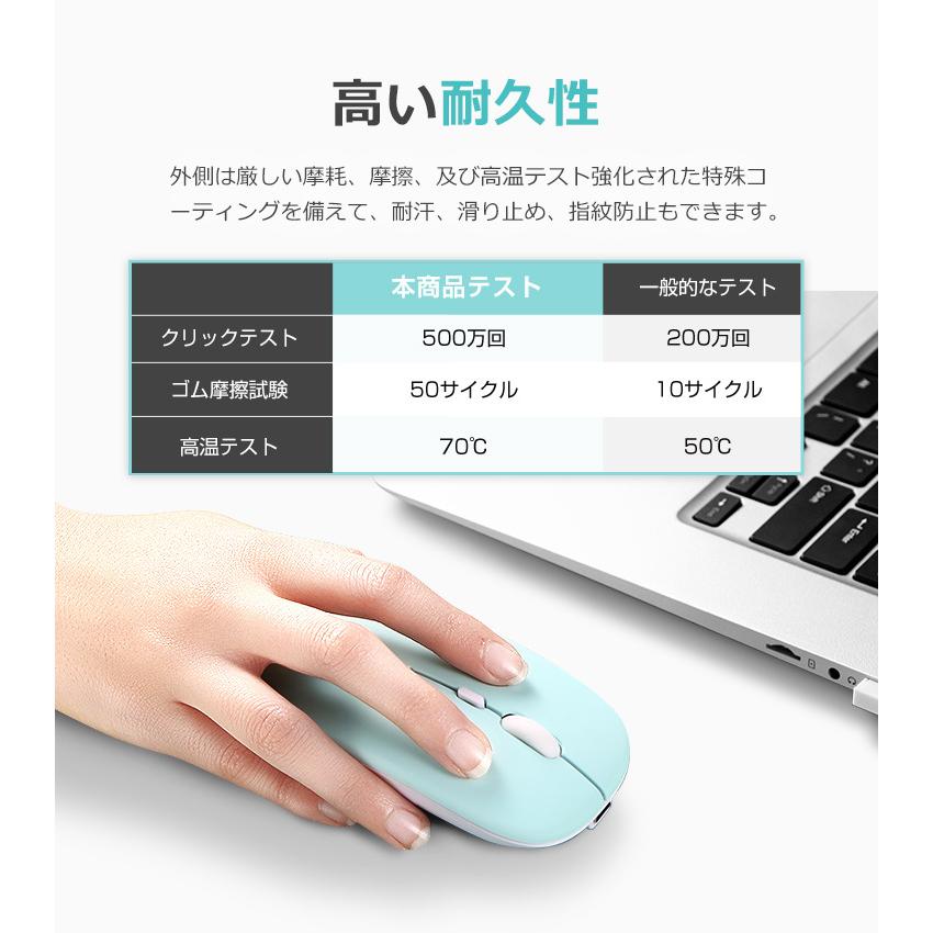 ワイヤレスマウス Bluetooth5.2 マウス 充電式 静音 2.4GHz 無線 3DPIモード 光学式 薄型 高精度 軽量 パソコン PC/iPad/Mac/Windowsに対応 |  | 13