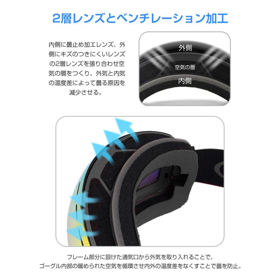 スノーボード スキー ゴーグル 収納ケース付 スノーゴーグル ダブルレンズ UVカット 紫外線カット スノーボードゴーグル スノボゴーグル |  | 12