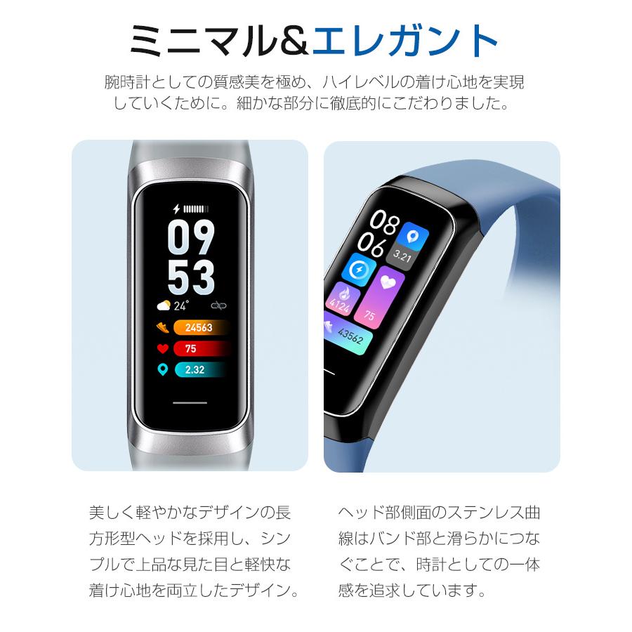 スマートウォッチ 体表温測定 血中酸素 心拍 歩数 カロリー 健康管理 スマートブレスレット リストバンド 腕時計 着信通知 IP67防水 睡眠検測 長い待機時間 C60 |  | 21