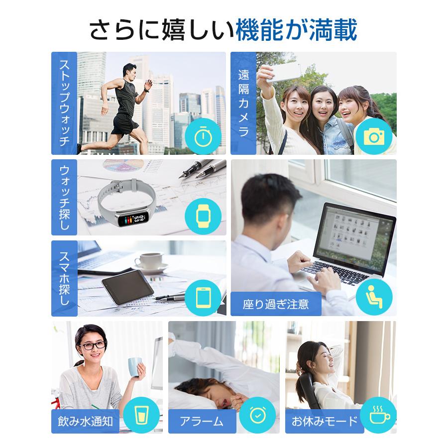 スマートウォッチ 体表温測定 血中酸素 心拍 歩数 カロリー 健康管理 スマートブレスレット リストバンド 腕時計 着信通知 IP67防水 睡眠検測 長い待機時間 C60 |  | 23