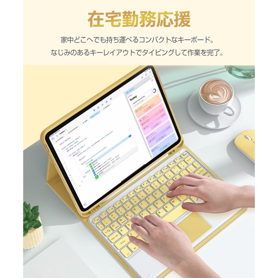 タッチパッド搭載 Bluetoothキーボード iPad A16 iPad Air 10.9インチ iPad 第10世代 第9世代 10.2インチ 11インチ M5 M4 iPad Air  11インチ M3 M2 |  | 15