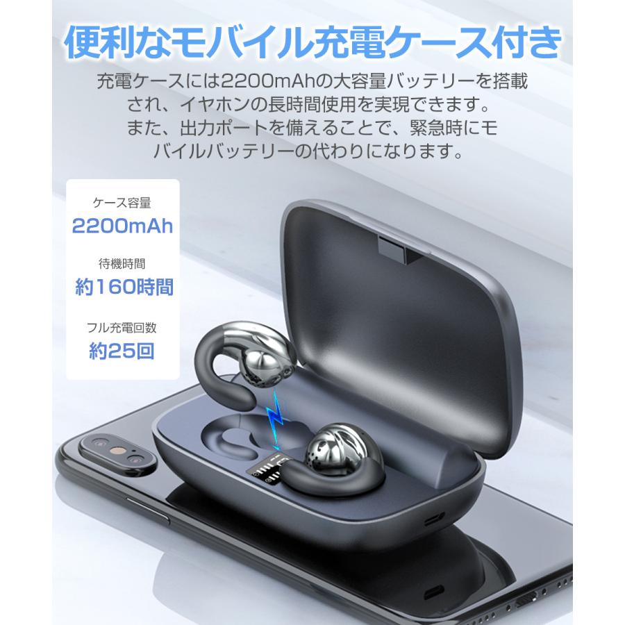 ワイヤレスイヤホン Bluetooth イヤホン Bluetooth5.3 スポーツイヤホン ヘッドホン 耳掛け式 骨伝導イヤホン 耳クリップ型 イヤホン iPhone Android対応 |  | 15