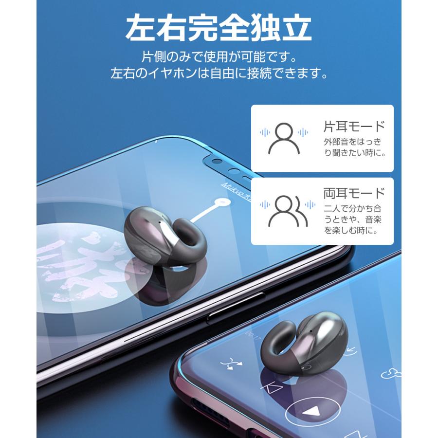 骨伝導イヤホン ワイヤレスイヤホン Bluetooth 5.3 ブルートゥースイヤホン 耳掛け式 耳クリップ型 左右分離型 防水 iPhone Android対応 |  | 12