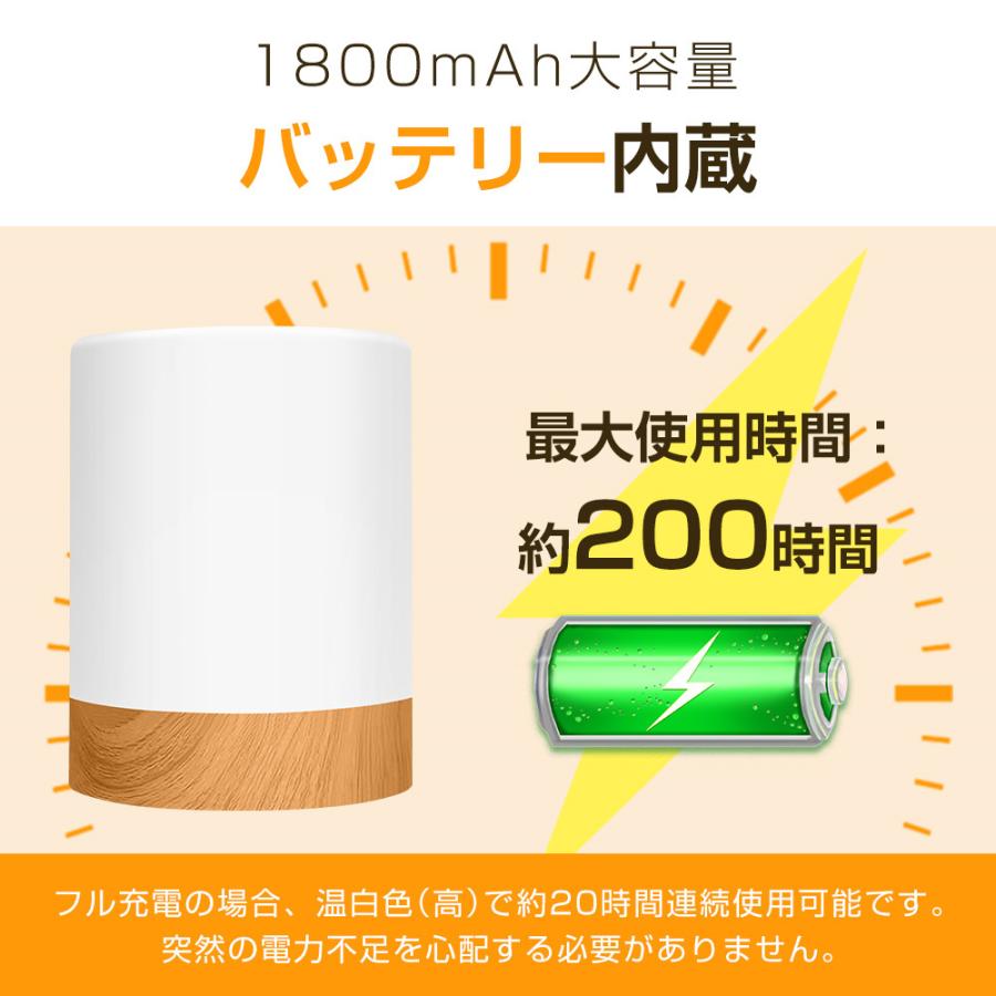 【ワンタッチ+リモコン対応】ナイトライト ベッドサイドライト 13色モード テーブルランプ 卓上ライト 4種類点灯 5段階調光 USB充電式 リング付き 間接照明 |  | 08