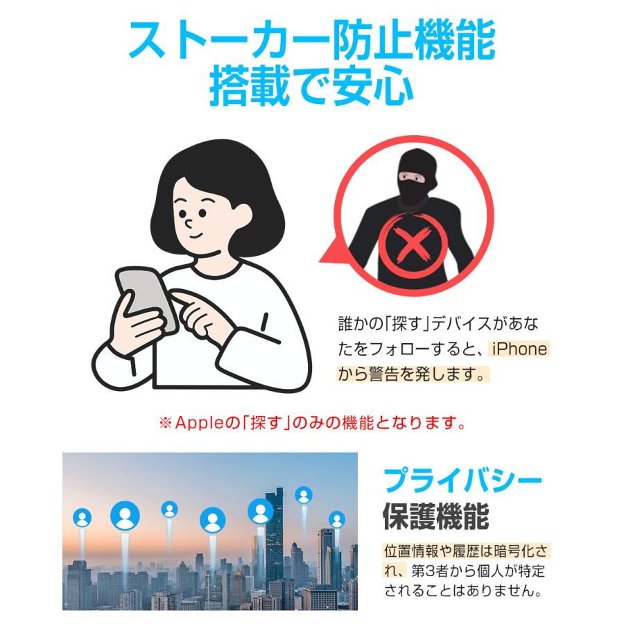 MFI認証 スマートタグ ストラップ付 紛失防止タグ スマートトラッカー 電池交換可 Apple Find My対応 キーファインダー リアルタイムGPS 薄型軽量 紛失防止 探す |  | 17