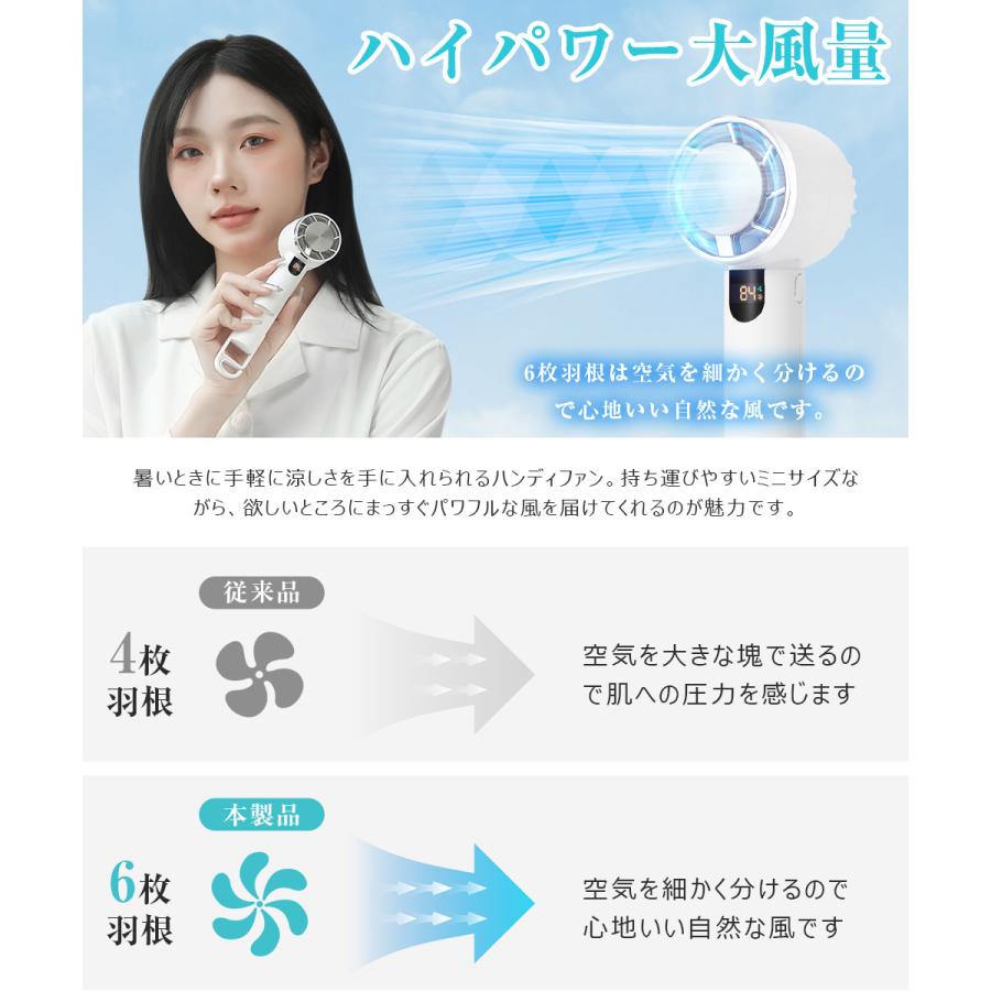 【冷却プレート付き】扇風機 手持ち 卓上扇風機 掛ける 強力 冷感 ミニ扇風機 ポータブルクーラー ハンディファン クーラー 静音 冷風 デジタル表示 携帯扇風機 |  | 09
