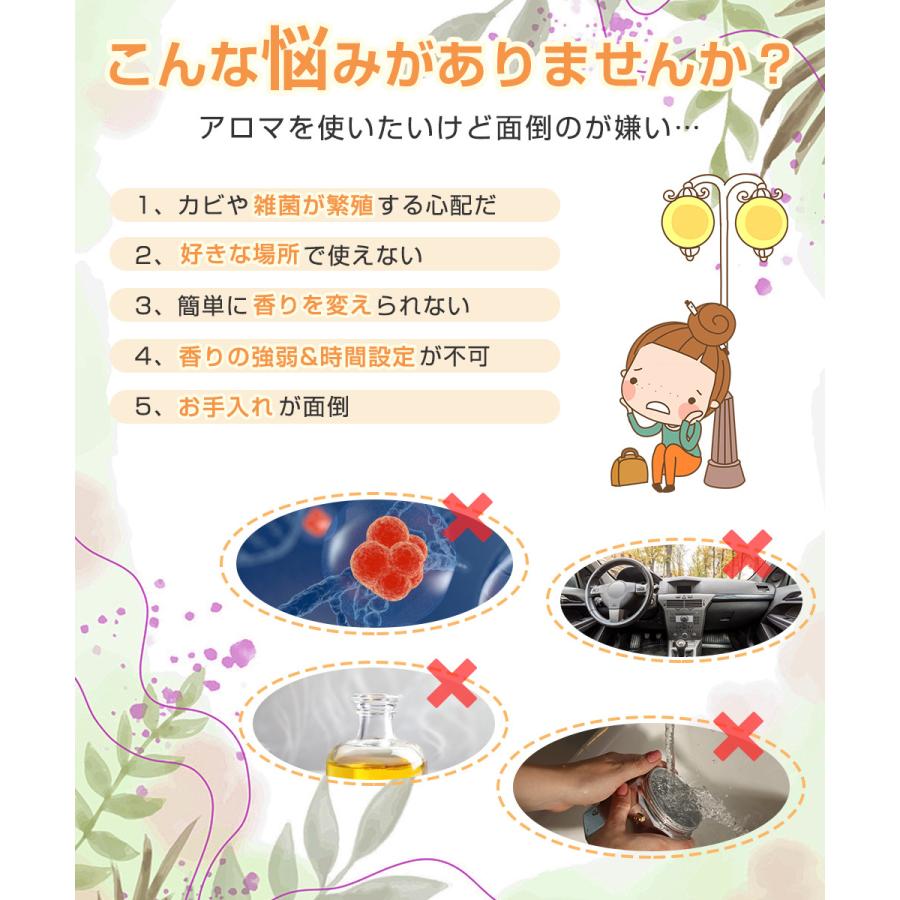 アロマディフューザー 水なし 車 ディフューザー 噴霧式 木目調 ネブライザー式 芳香剤 コードレス 3段階ミスト量調整 20mlボルト付き 消臭剤 トイレ 静音 |  | 05