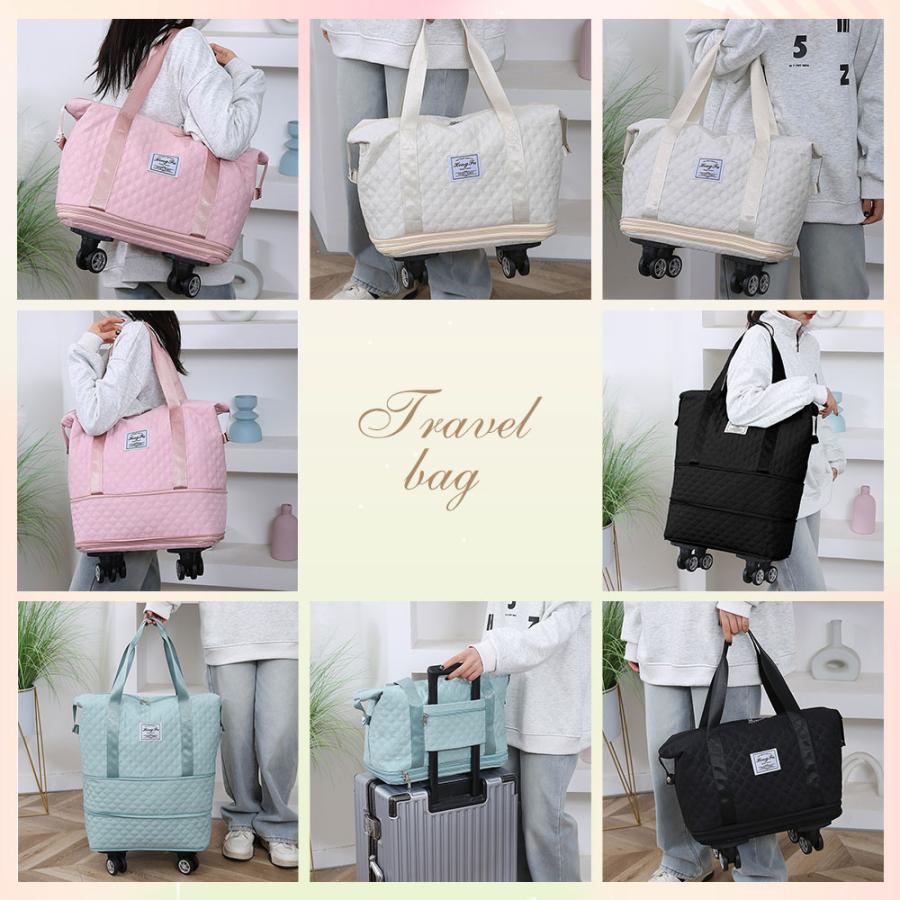 ボストンバッグ レディース メンズ 4WAY 4輪キャスター付き 2層拡張できる 旅行バッグ カバン大容量 キャリーオンバッグ 折り畳み トラベルバッグ 修学旅行 |  | 20