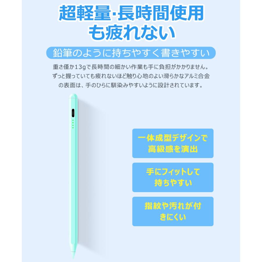 【交換ペン先4個付き】iPad タッチペン スタイラスペン 残量表示 iPad ペンシル iPad Air iPad Pro デジタルペン 傾き感知 パームリジェクション 誤動作防止 |  | 17