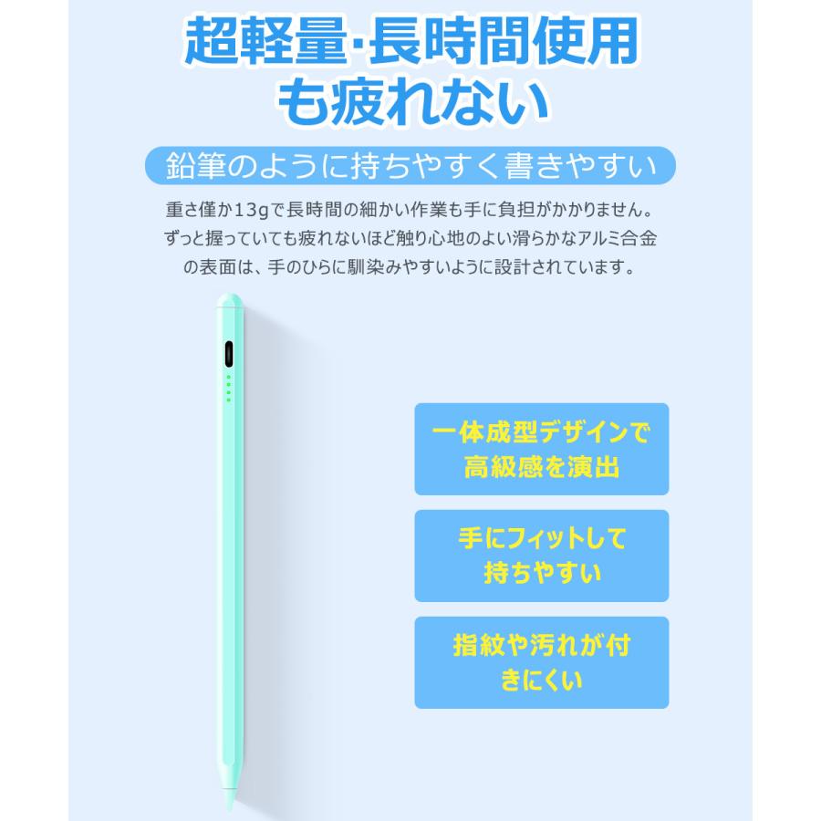 iPad タッチペン スタイラスペン 残量表示 iPad ペンシル iPad Air iPad Pro デジタルペン 傾き感知 パームリジェクション 誤動作防止 交換ペン先4個付き |  | 20