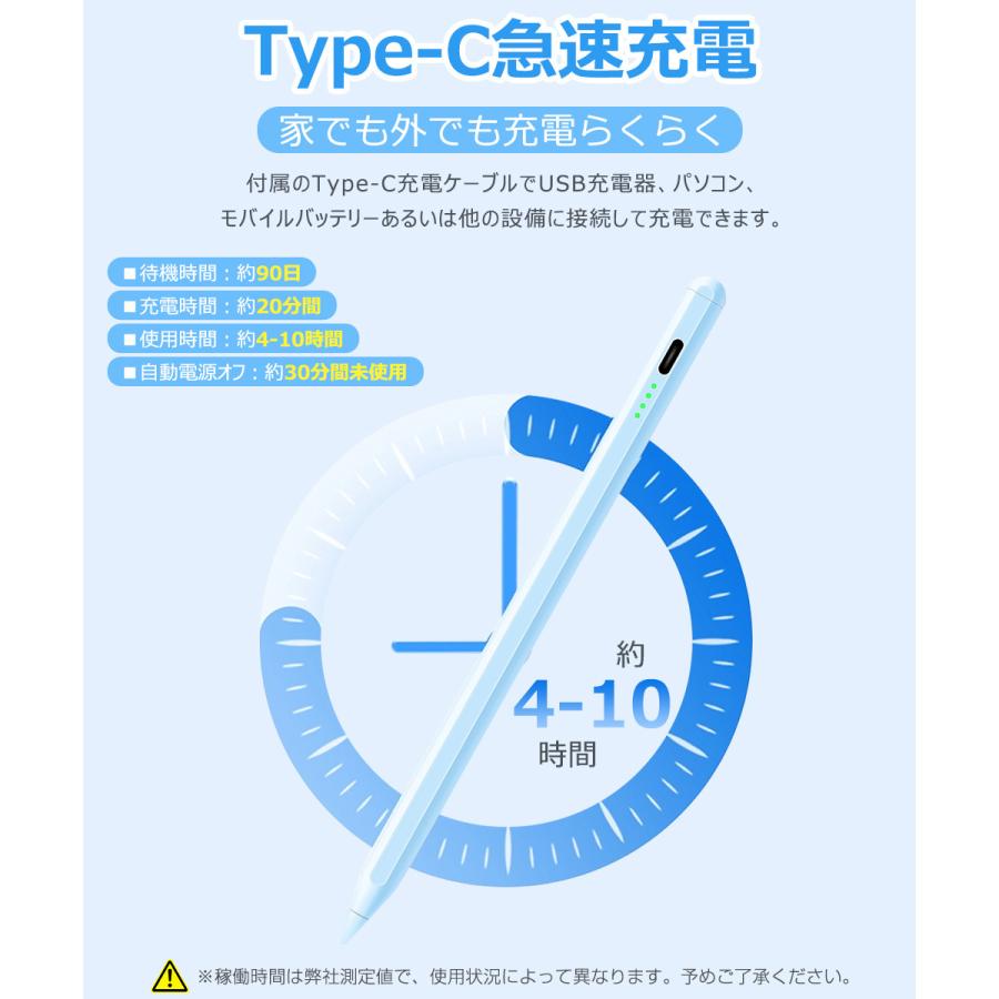 iPad タッチペン スタイラスペン 残量表示 iPad ペンシル iPad Air iPad Pro デジタルペン 傾き感知 パームリジェクション 誤動作防止 交換ペン先4個付き |  | 18