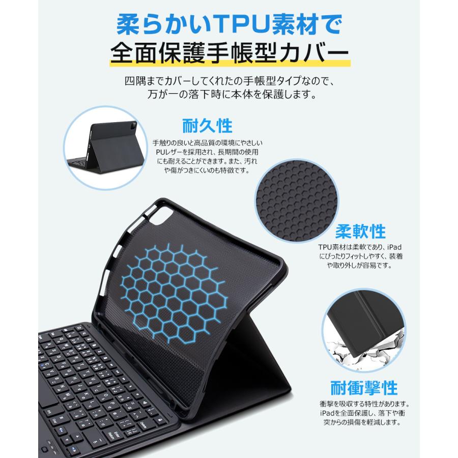 iPad キーボード ケース 日本語配列 タッチパッド搭載 第11世代 A16 第10世代 10.9インチ第9世代 10.2インチ 第5世代 iPad 11インチ M2 M3 M4 ケース カバー | EWIN | 08