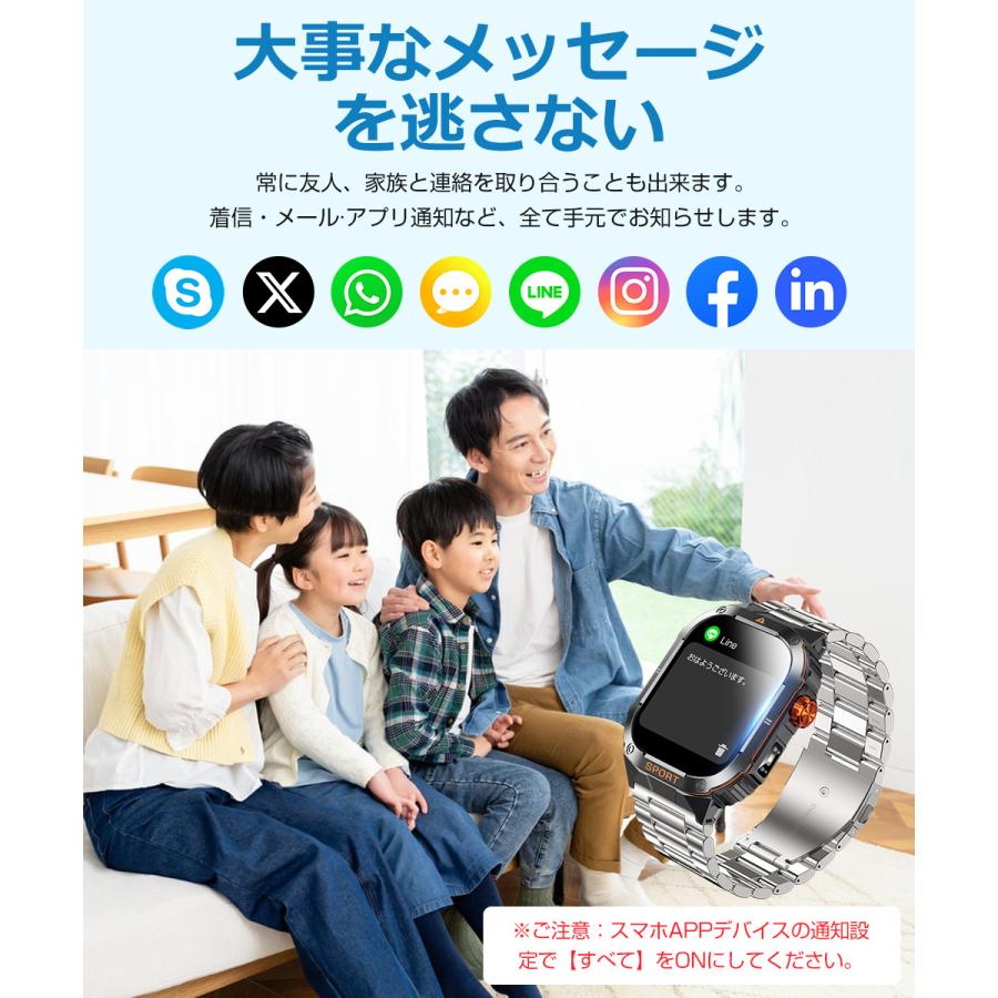 スマートウォッチ メンズ Bluetooth通話 2.01インチ 健康管理 スマートブレスレット 着信通知 IP68防水 耐衝撃 腕時計 睡眠 懐中電灯 S0S機能 350mAh D16 |  | 09