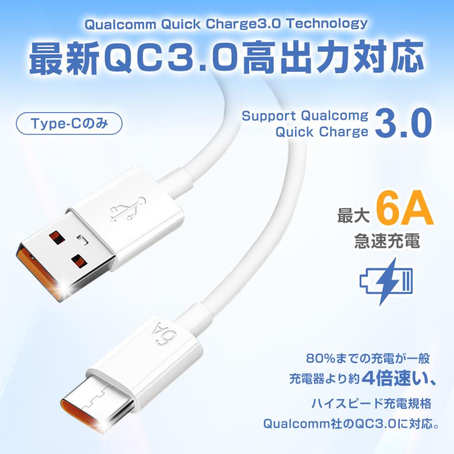 Type-C 充電ケーブル PD対応 2本セット タイプc 充電コード 急速充電 cタイプ ケーブル QC3.0対応 タイプC 充電器 最大66W 6A スマホ 充電ケーブル 1m iPhone16 |  | 05