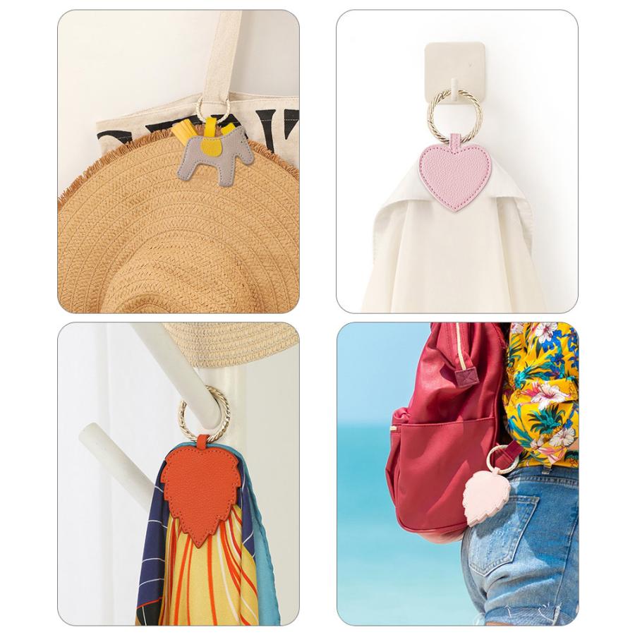 ハットクリップ キャップクリップ 2個セット 帽子クリップ 帽子収納 鞄アクセサリー 強力マグネット 金具 レザー 葉 ハート型 持ち歩き 帽子フック 紛失防止 |  | 18