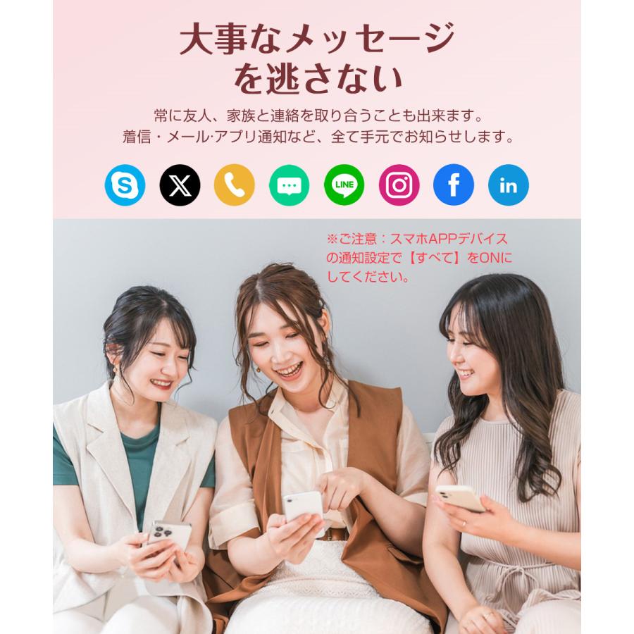 スマートウォッチ レディース Bluetooth通話 1.75インチ大画面 血中酸素 心拍 歩数 健康管理 スマートブレスレット 腕時計 着信通知 大容量バッテリー MK88 |  | 15