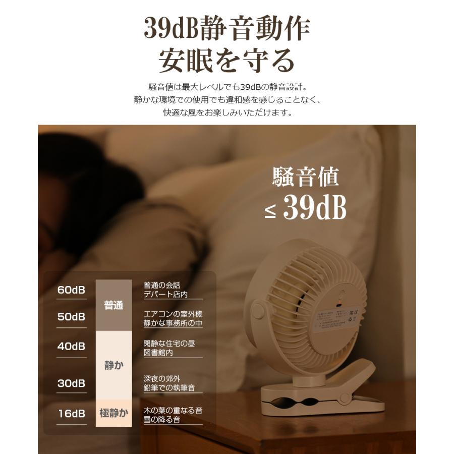 サーキュレーター 扇風機  クリップ USB扇風機 強力 卓上 DCモーター 扇風機 ベビーカー 携帯扇風機 4階風量 720°角度調整 Type-C 冷房 暖房 空気循環 |  | 12