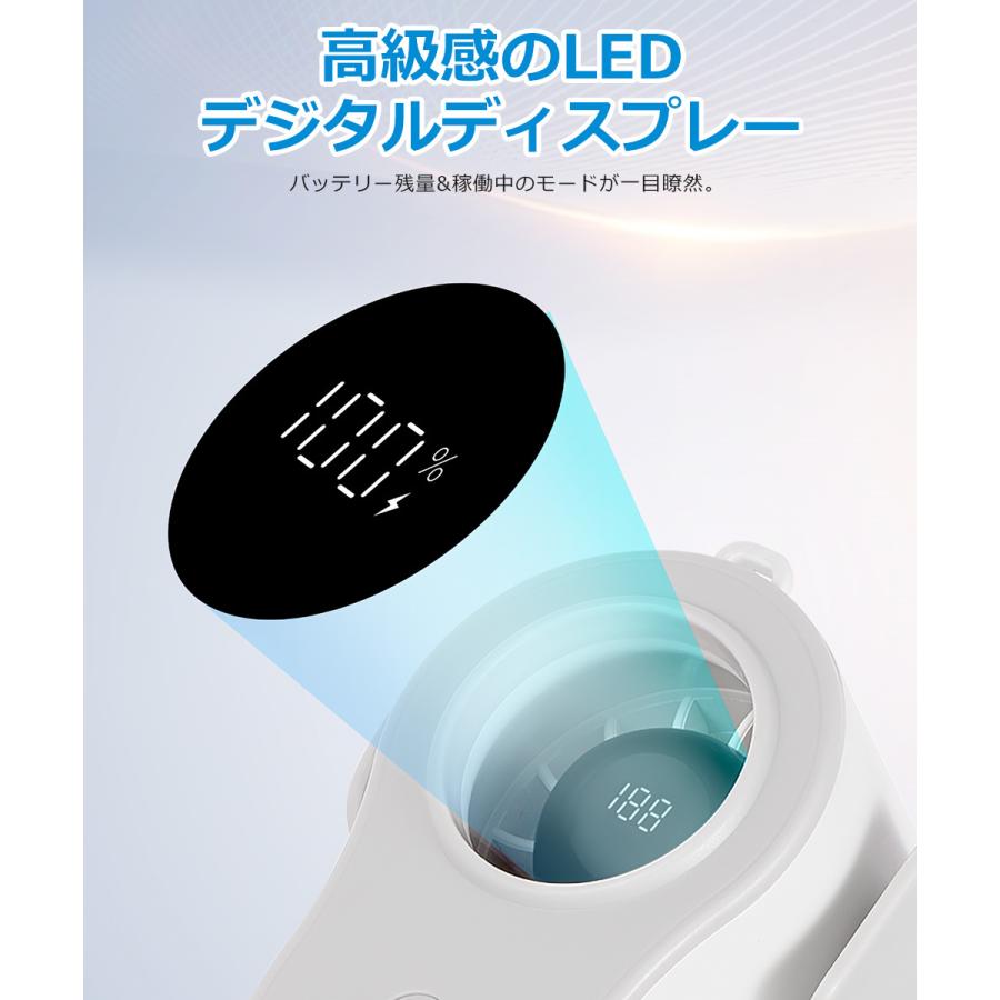 腰掛け扇風機 強力 100段階風量 首掛け扇風機 ストラップ付き ベルトファン LEDデジタル表示 USB扇風機 静音 手持ち扇風機 Type-C充電式 卓上扇風機 携帯扇風機 |  | 12