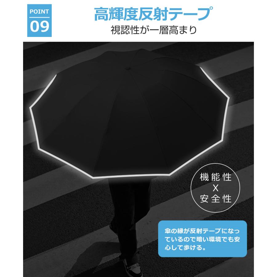 折りたたみ傘 メンズ レディース 自動開閉 雨傘 ワンタッチ 折り畳み傘 50本骨 完全遮光 大きめ 晴雨兼用 日傘 紫外線 UVカット UPF50+ 逆さ傘 頑丈 丈夫 |  | 14