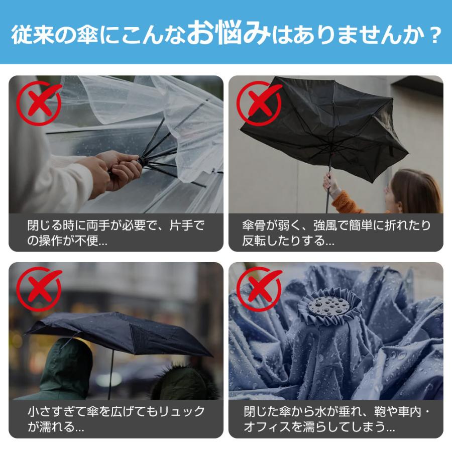 折りたたみ傘 メンズ レディース 自動開閉 雨傘 ワンタッチ 折り畳み傘 50本骨 完全遮光 大きめ 晴雨兼用 日傘 紫外線 UVカット UPF50+ 逆さ傘 頑丈 丈夫 |  | 04