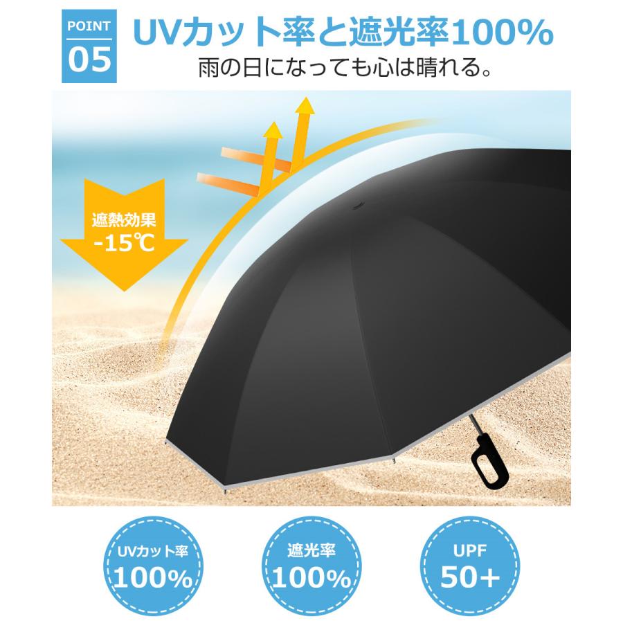折りたたみ傘 メンズ レディース 自動開閉 雨傘 ワンタッチ 折り畳み傘 50本骨 完全遮光 大きめ 晴雨兼用 日傘 紫外線 UVカット UPF50+ 逆さ傘 頑丈 丈夫 |  | 10