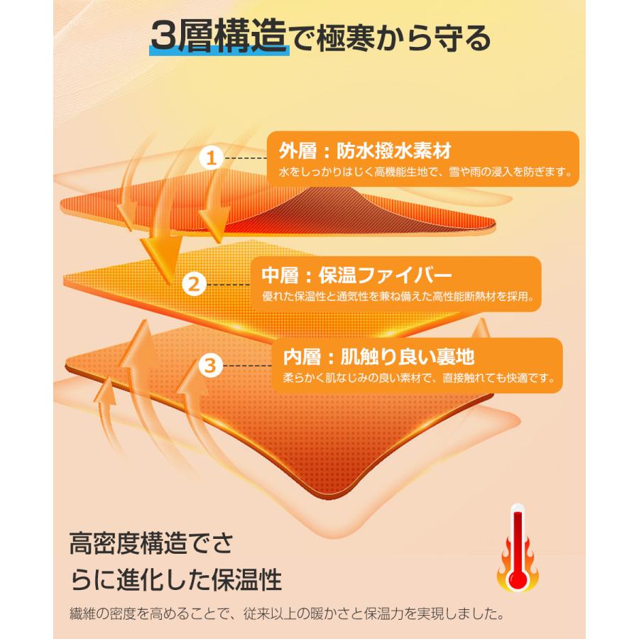 グローブ 防寒手袋 メンズ レディース 防風 防水 ロング バイクグローブ スマホ対応 保温 裏起毛 滑り止め 通気 バックル 耐衝撃 バンド調整可能 通勤 作業 |  | 05