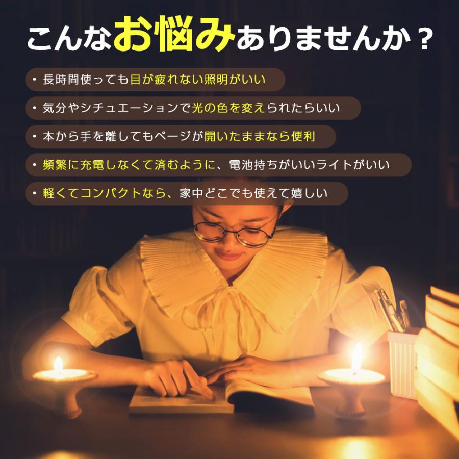 LED ブックライト クリップ型 読書ライト 充電式 読書灯 寝ながら クリップライト ベッド 目に優しい ミニ ライト 明るさ 5段階調光 3種の色温度 明るさ調整 |  | 06