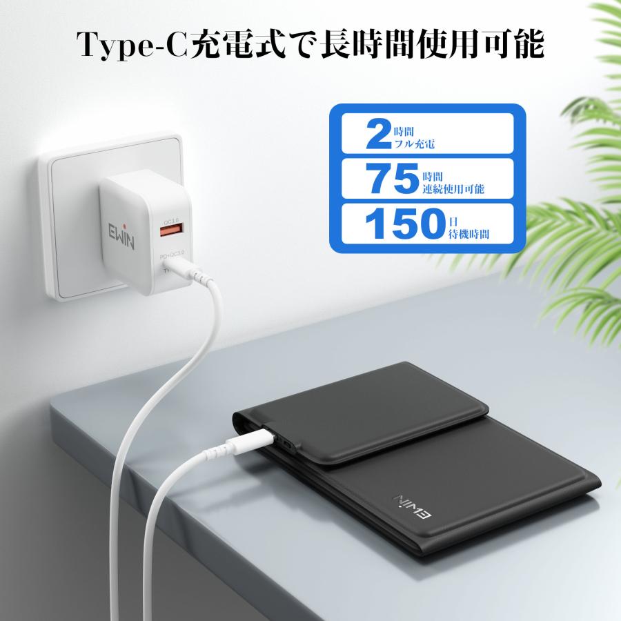 Ewin 折りたたみ キーボード Bluetooth 日本語配列 iPad ワイヤレスキーボード タッチパッド付き iOS Android Windows Mac スマホスタンド付き Type-C充電式 |  | 08