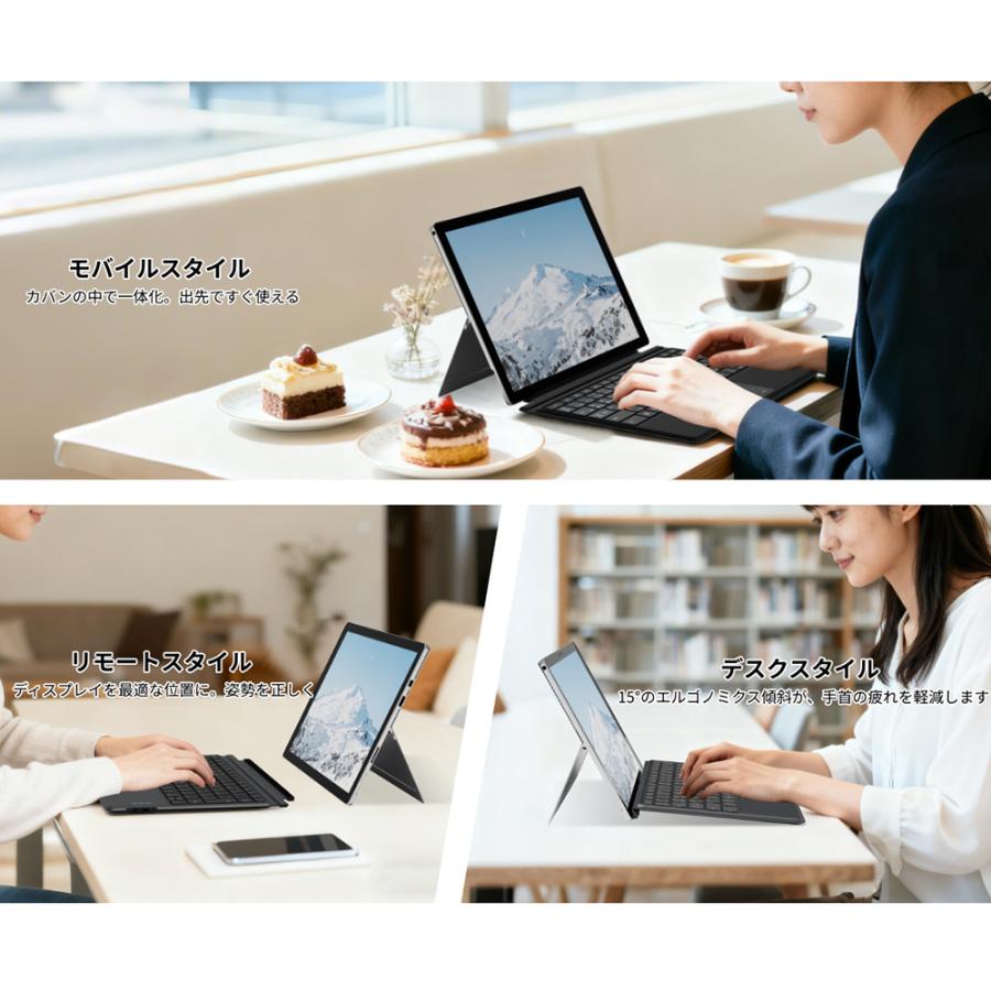 Surface Pro 3/4/5/6/7 キーボード ワイヤレス 日本語配列 サーフェス キーボード タッチパッド テンキー搭載 磁気吸着 Bluetoothキーボード 7色バックライト |  | 12