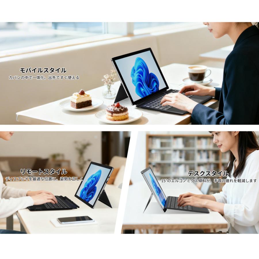 【タッチパッド&テンキー搭載】Surface Pro 8/9/X/10/11 キーボード ワイヤレス 日本語配列 サーフェス キーボード 磁気吸着 Bluetoothキーボード 7色ライト |  | 13