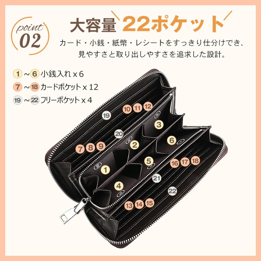 長財布 レディース メンズ 財布 大容量22ポケット カードケース 小銭入れ 大きく開く コインケース カード入れ 薄型 小物入れ 仕切り付き 札入れ 名刺 軽量 |  | 10