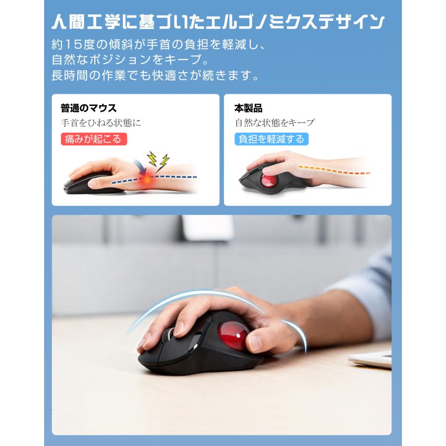 フィリップス ワイヤレスマウス トラックボール 静音 Bluetooth+2.4GHz接続 3台同時接続 無線 マウス  5段階DPI 人間工学 7ボタン 進む/戻るボタン Philips |  | 06