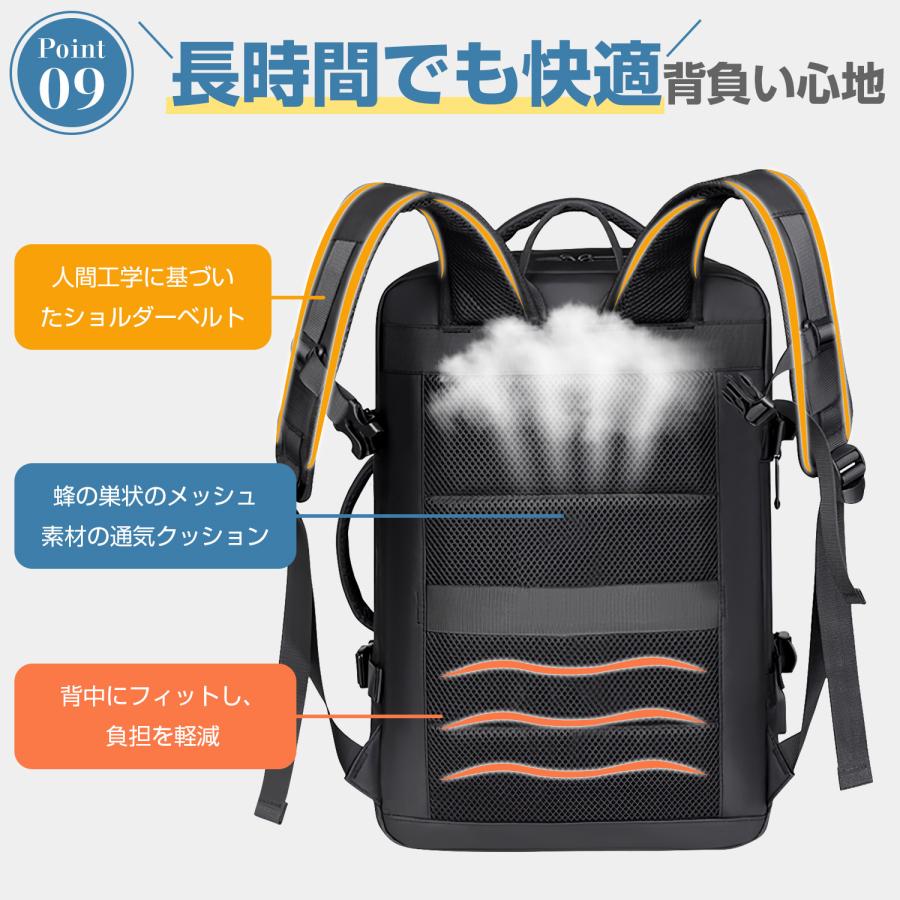 拡張できる リュック メンズ 大容量36L ビジネスバッグ 3Way リュックサック 17インチPC収納 キャリーオン PCリュック 防水 バックパック  180度開閉 男女兼用 |  | 13