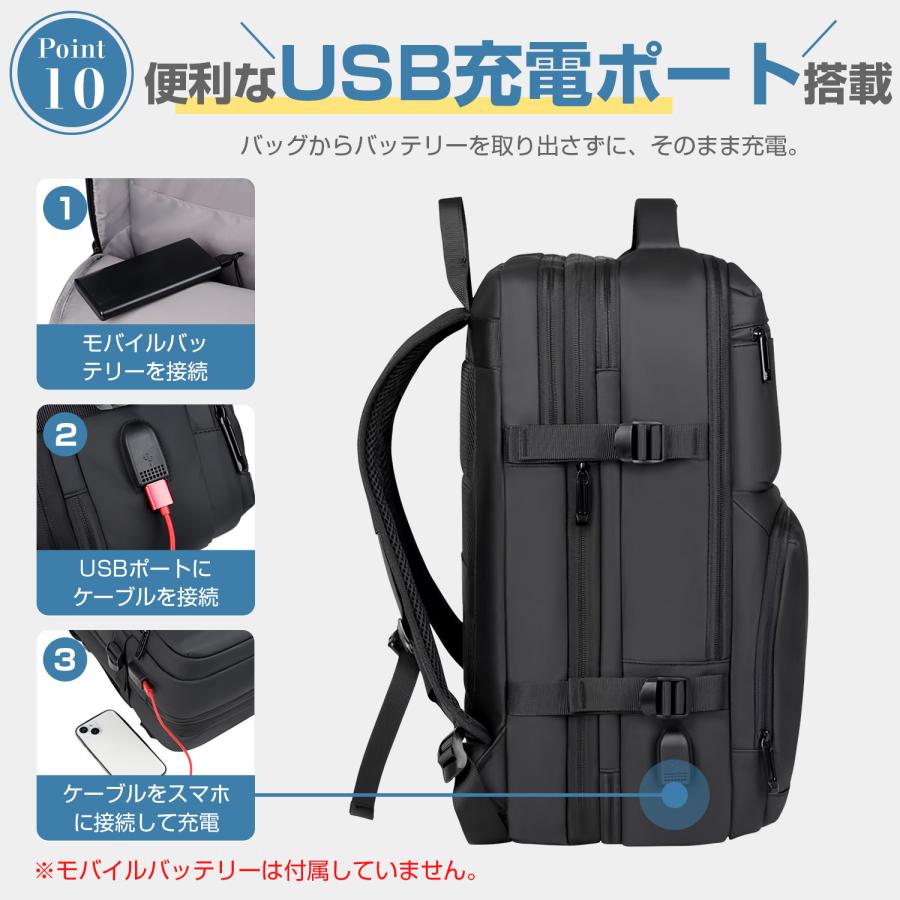 拡張できる リュック メンズ 大容量36L ビジネスバッグ 3Way リュックサック 17インチPC収納 キャリーオン PCリュック 防水 バックパック  180度開閉 男女兼用 |  | 14