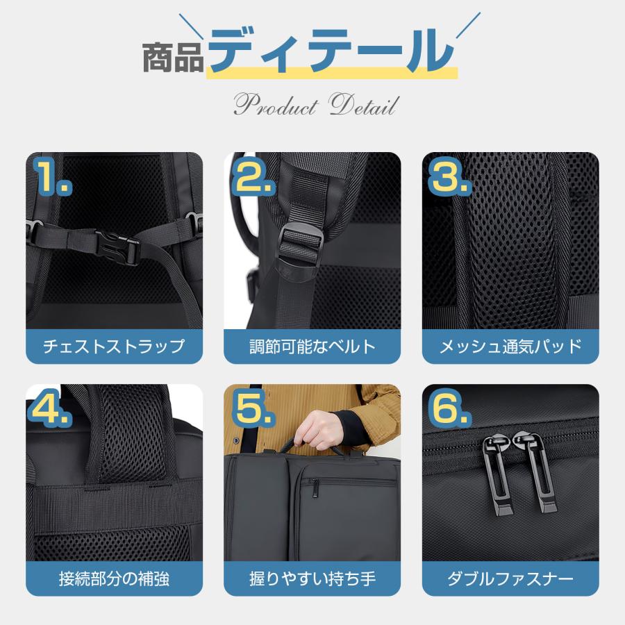 拡張できる リュック メンズ 大容量36L ビジネスバッグ 3Way リュックサック 17インチPC収納 キャリーオン PCリュック 防水 バックパック  180度開閉 男女兼用 |  | 17